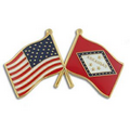 Arkansas & USA Flag Pin